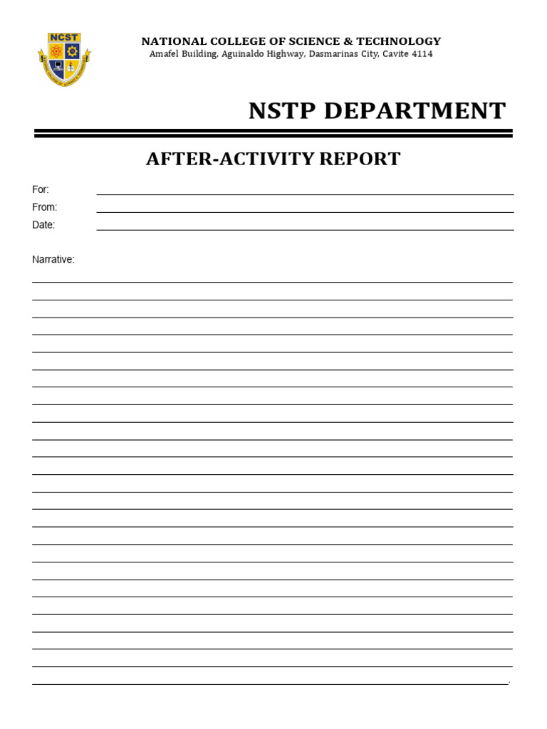 After Activity Report AAR | PDF