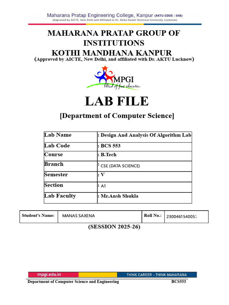 MPEC Front Page | PDF