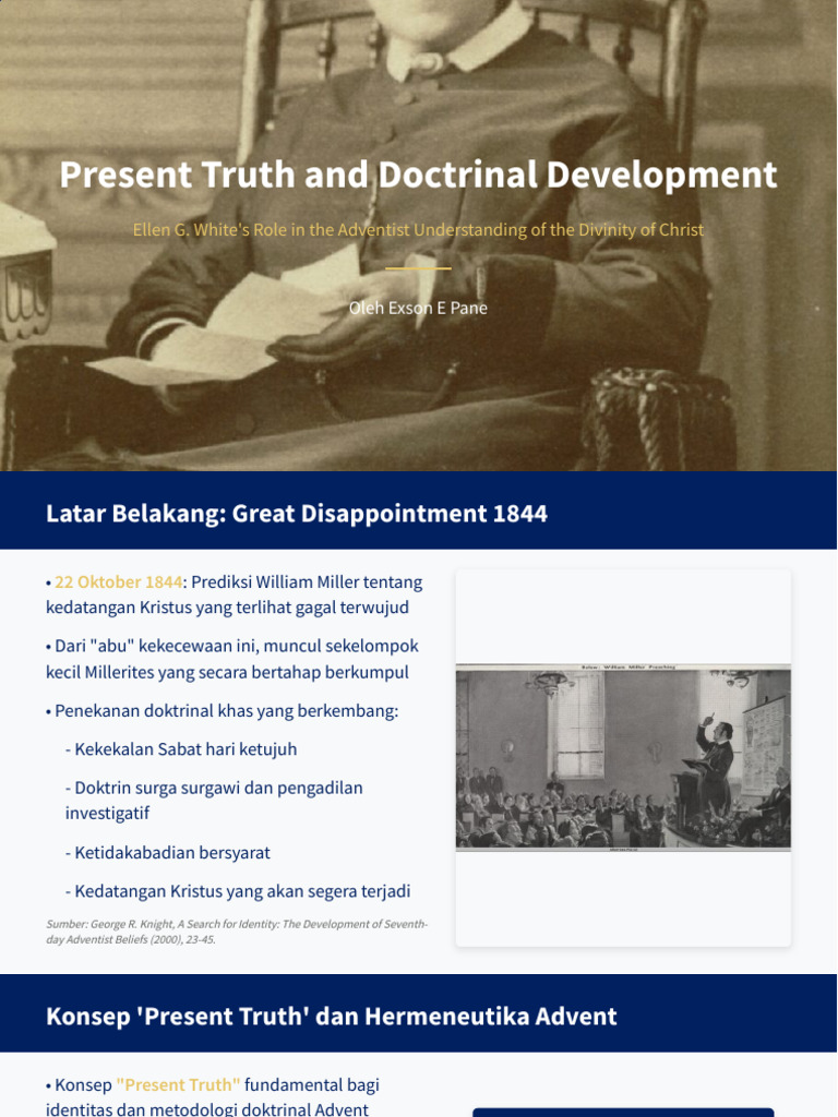 Present Truth & Doctrinal Ellen G. White | PDF