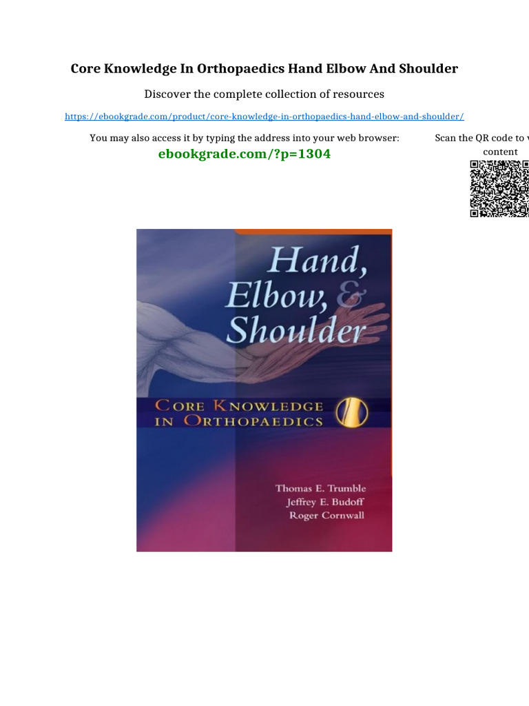 Core Knowledge in Orthopaedics Hand Elbow and Shoulder Ready to Read ...