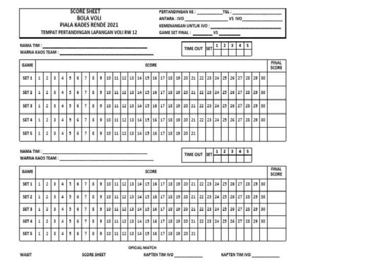Score Sheet | PDF