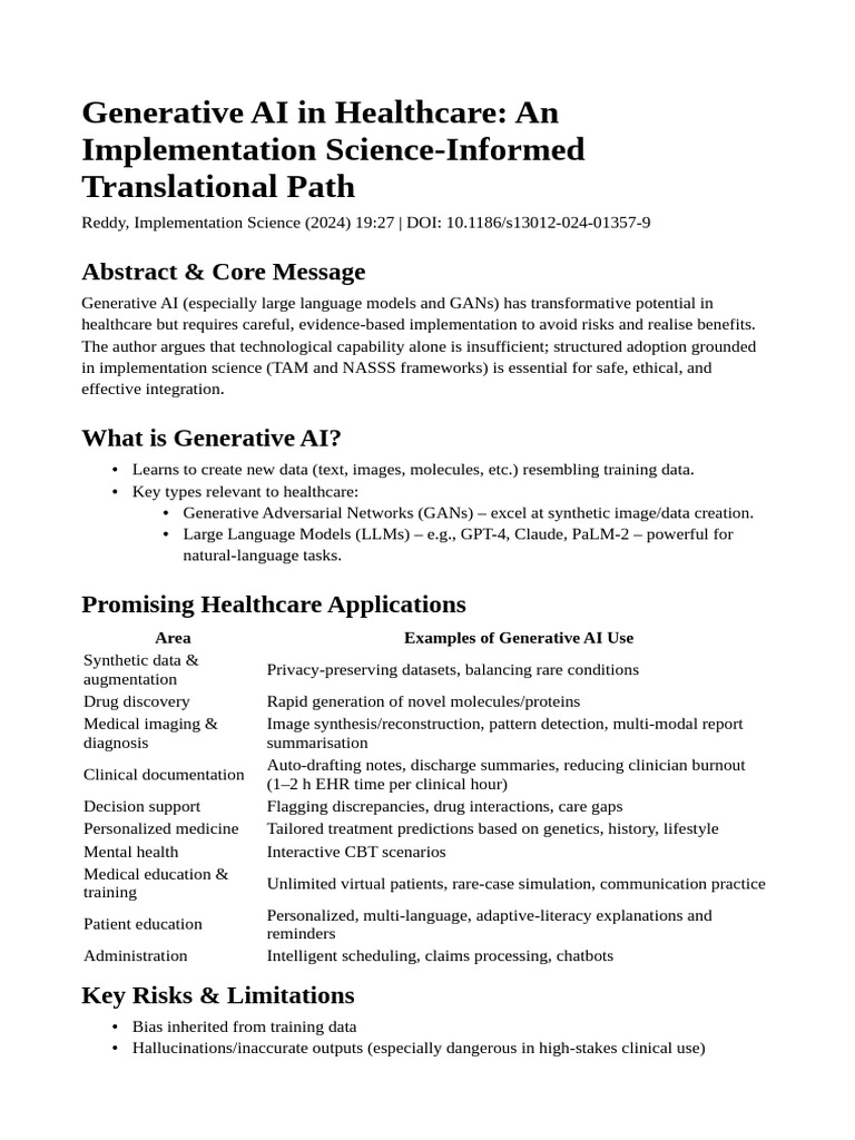 Generative AI in Healthcare | PDF | Artificial Intelligence ...