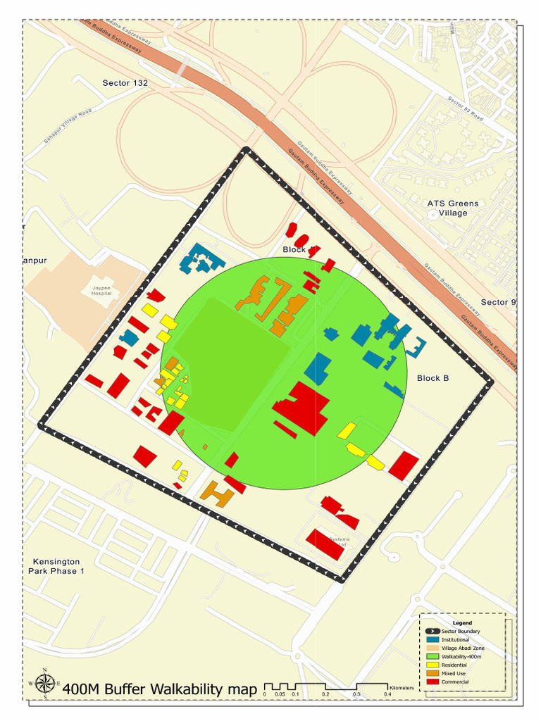 400m Buffer Street Map | PDF