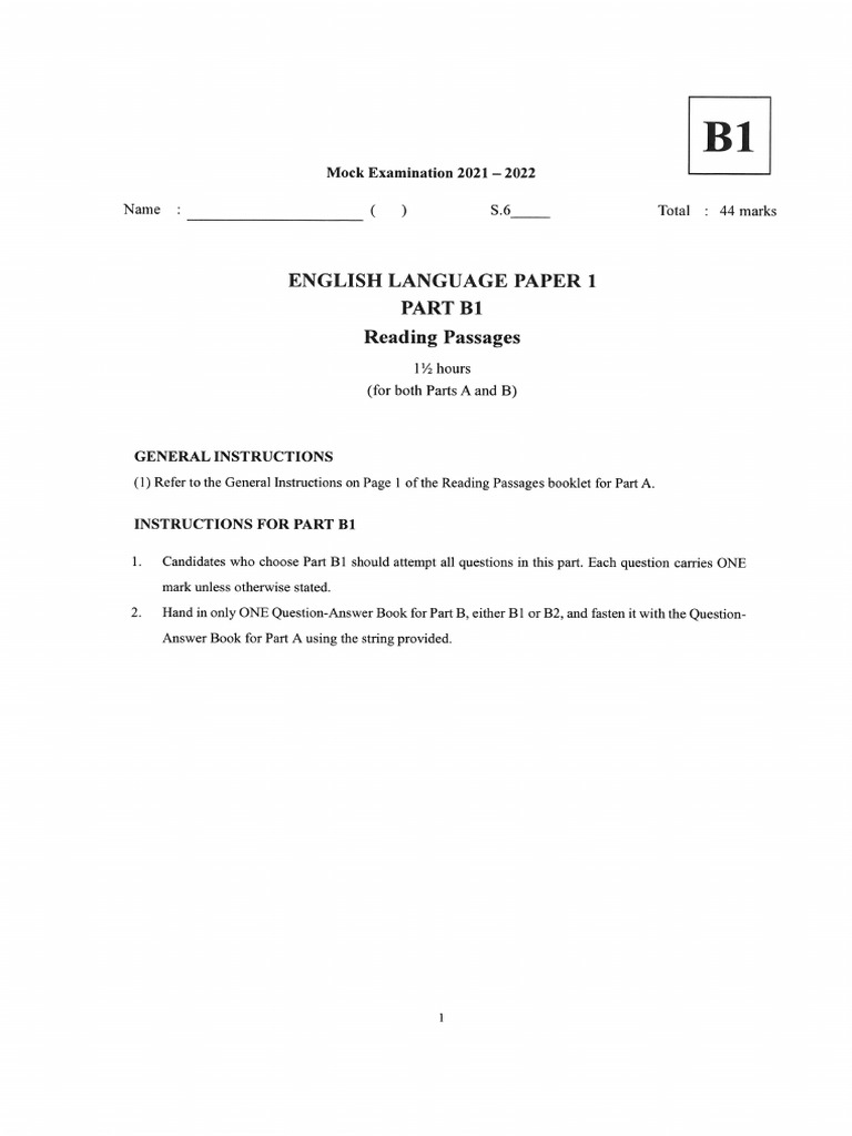 Paper 1 - RP - Part - B1 | PDF