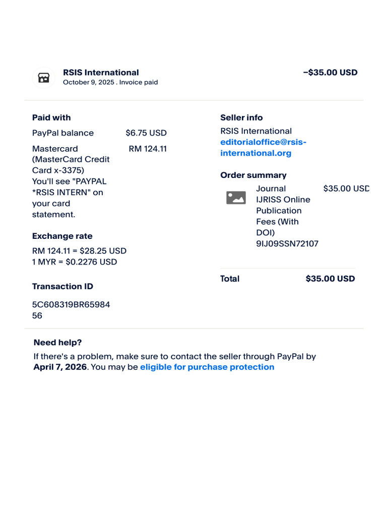 PayPal - Transaction Details | PDF