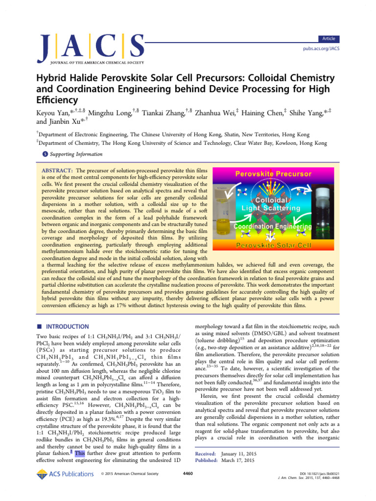 2015_Hybrid Halide Perovskite Solar Cell Precursors Colloidal Chemistry ...