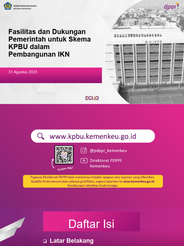 Dukungan Pemerintah Untuk Skema KPBU Dalam Pembangunan IKN | PDF