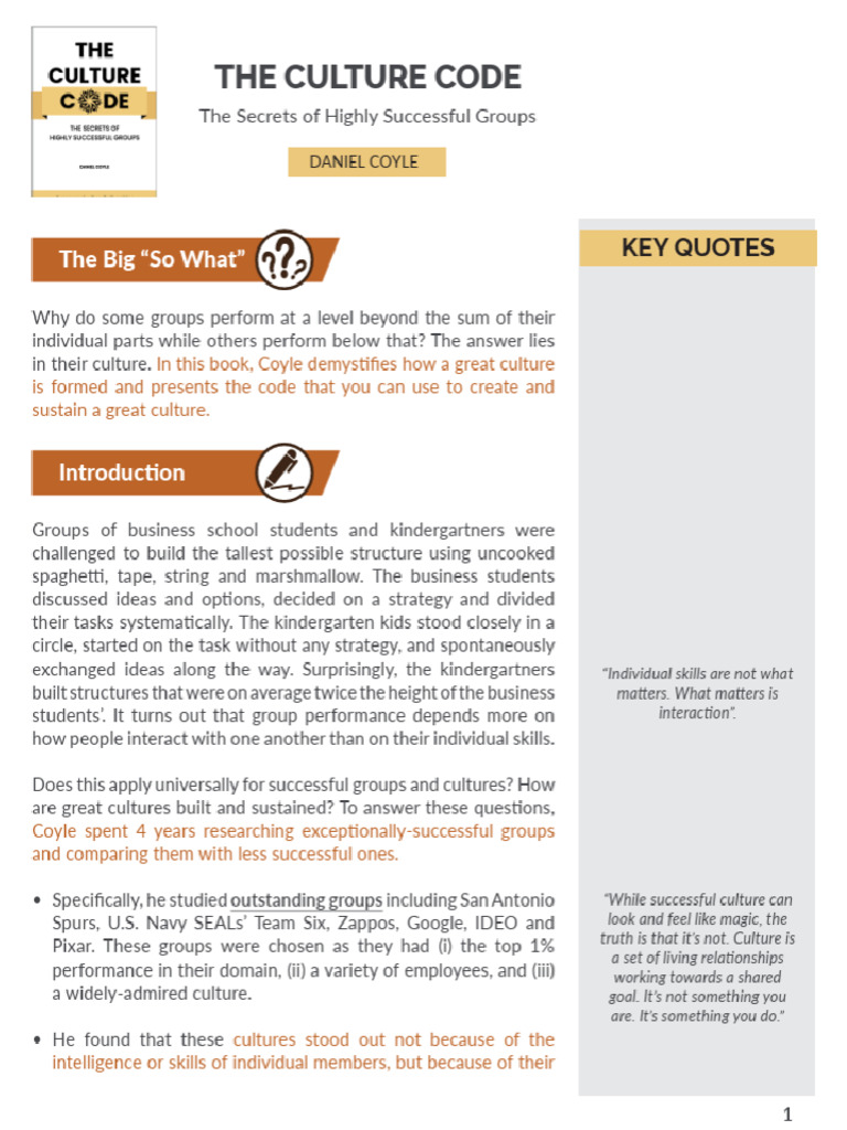 DAY 178 - The Culture Code | PDF