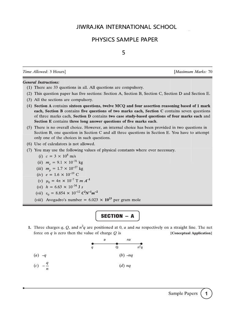 Phy SQP 5 | PDF