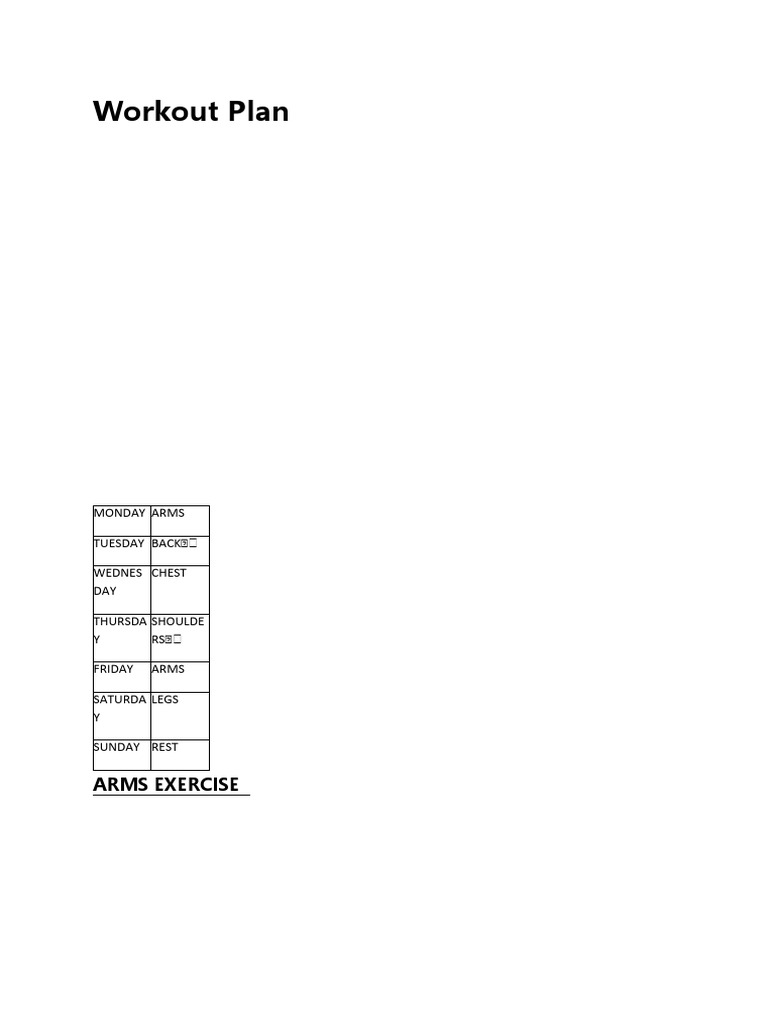 Workout Plan | PDF