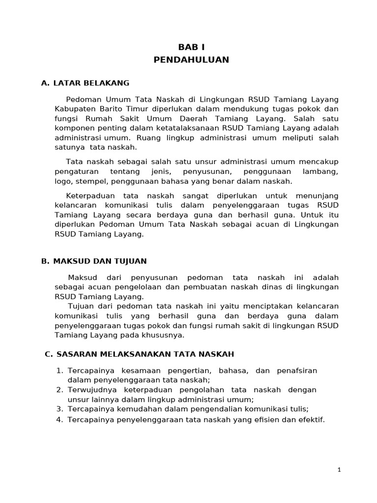 Pedoman Tata Naskah Rsud 11 | PDF