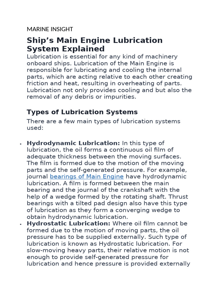 Lub Oil System | PDF | Bearing (Mechanical) | Piston