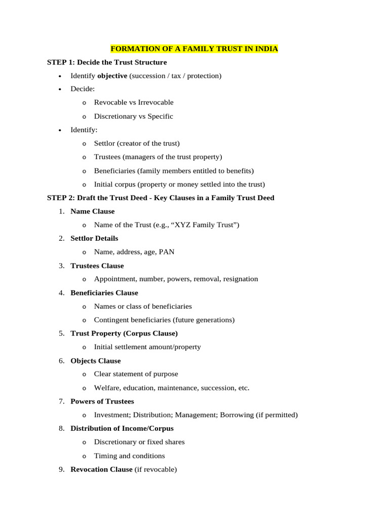 03-02_Formation of Family Trust | PDF | Private Law | Property Law