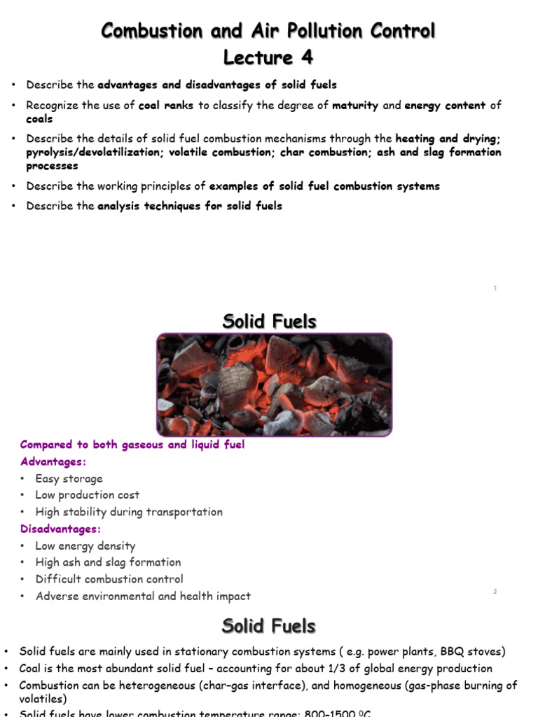 Lecture 4 | PDF | Combustion | Coal