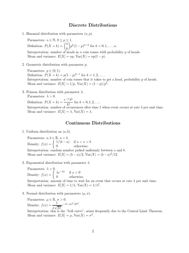 Distributions | PDF