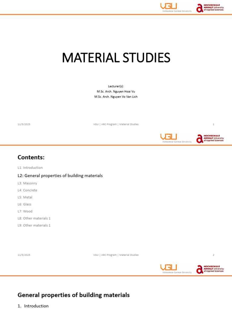 Material Studies_L2-General Properties of Building Materials | PDF ...