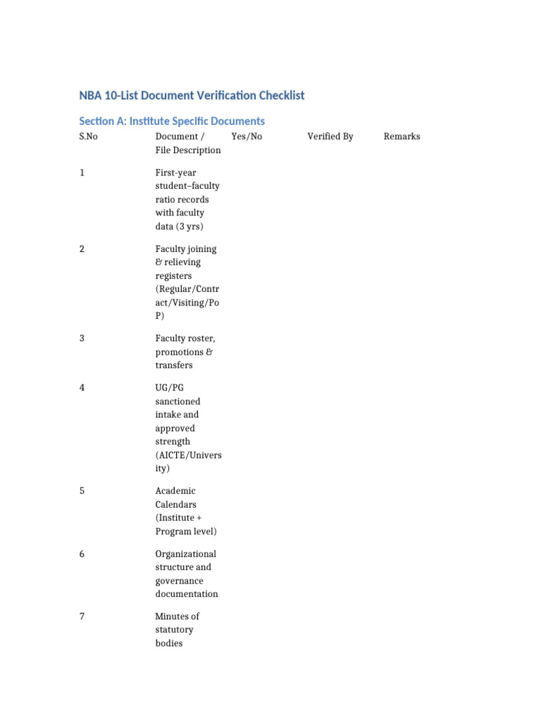 NBA_10_List_Checklist | PDF