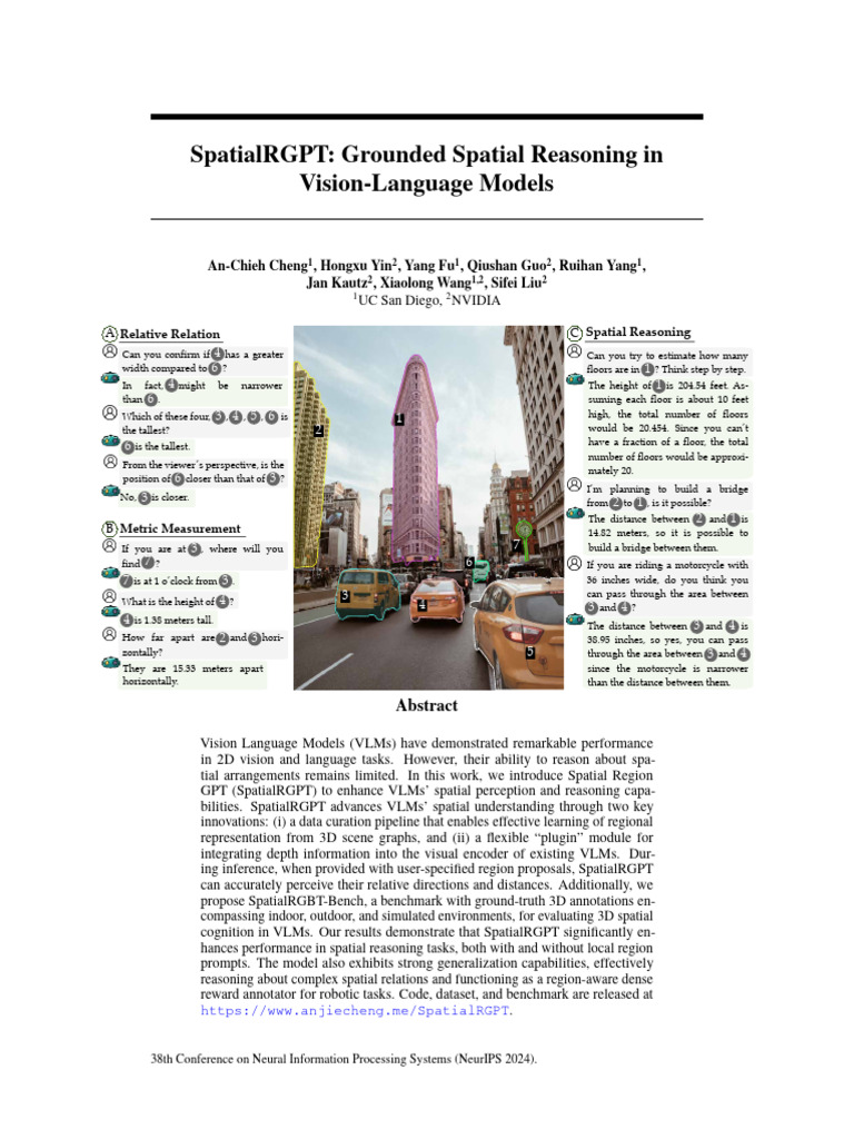 4.SpatialRGPT_Grounded Spatial Reasoning in Vision Language Models ...