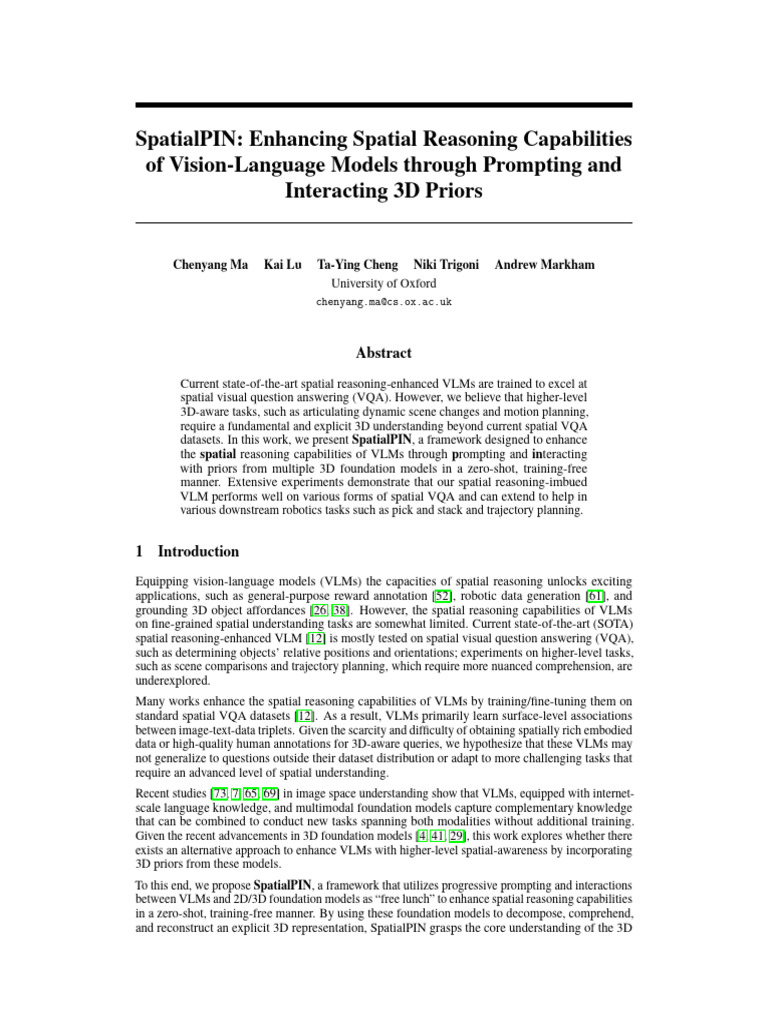 5.SpatialPIN - Enhancing Spatial Reasoning Capabilities | PDF | Image ...