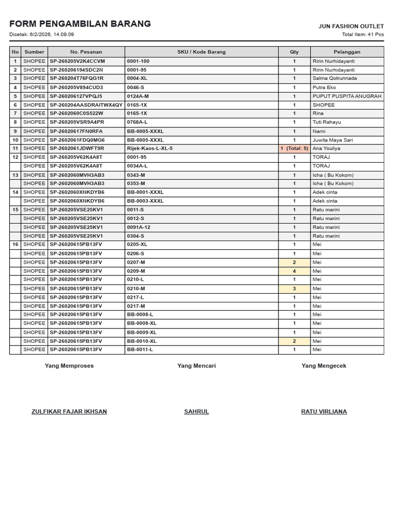 Form Packing - JUN System | PDF