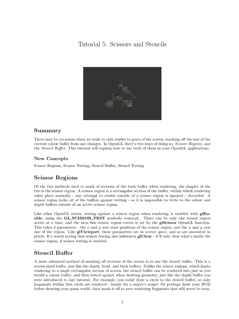 Tutorial 5 - Scissors and Stencils | PDF | Shader | Computer Graphics