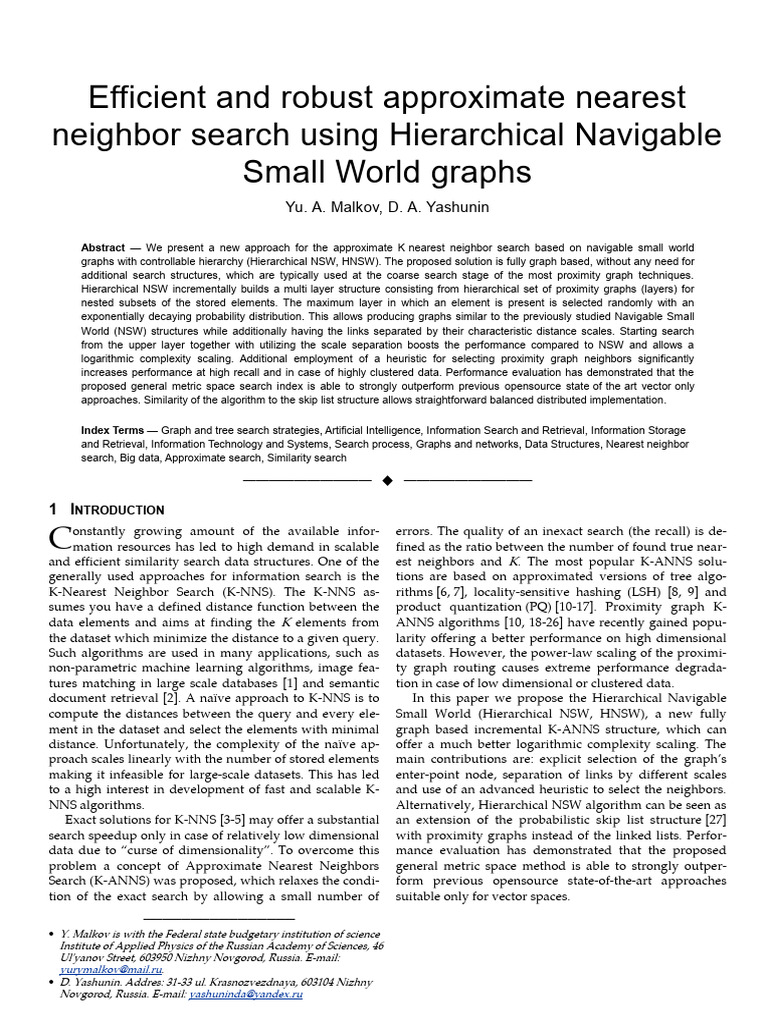 Efficient and Robust Approximate Nearest Neighbor Search Using ...