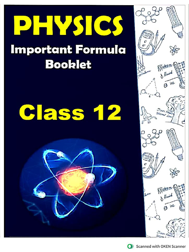 Physics Important Formula Booklet Class 12th English Medium | PDF