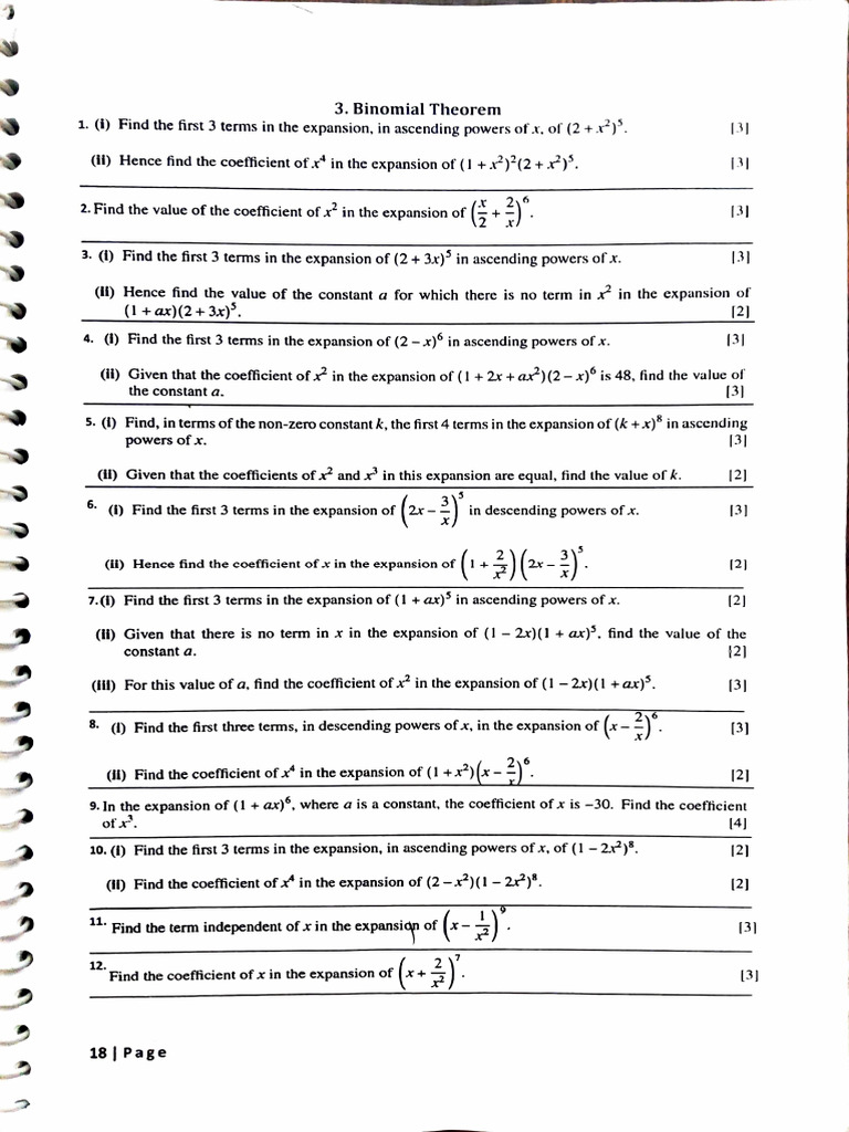 As Binomial Theorem Past Paper Complete | PDF | Chess Theory | Chess