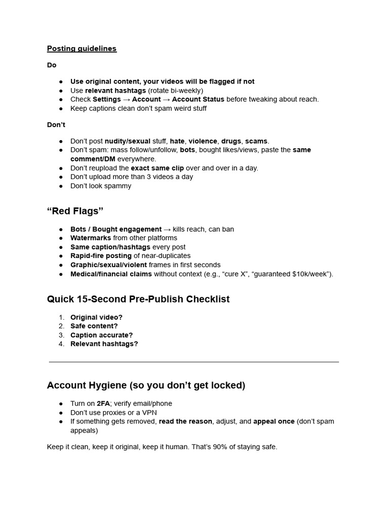 Posting Guidelines | PDF