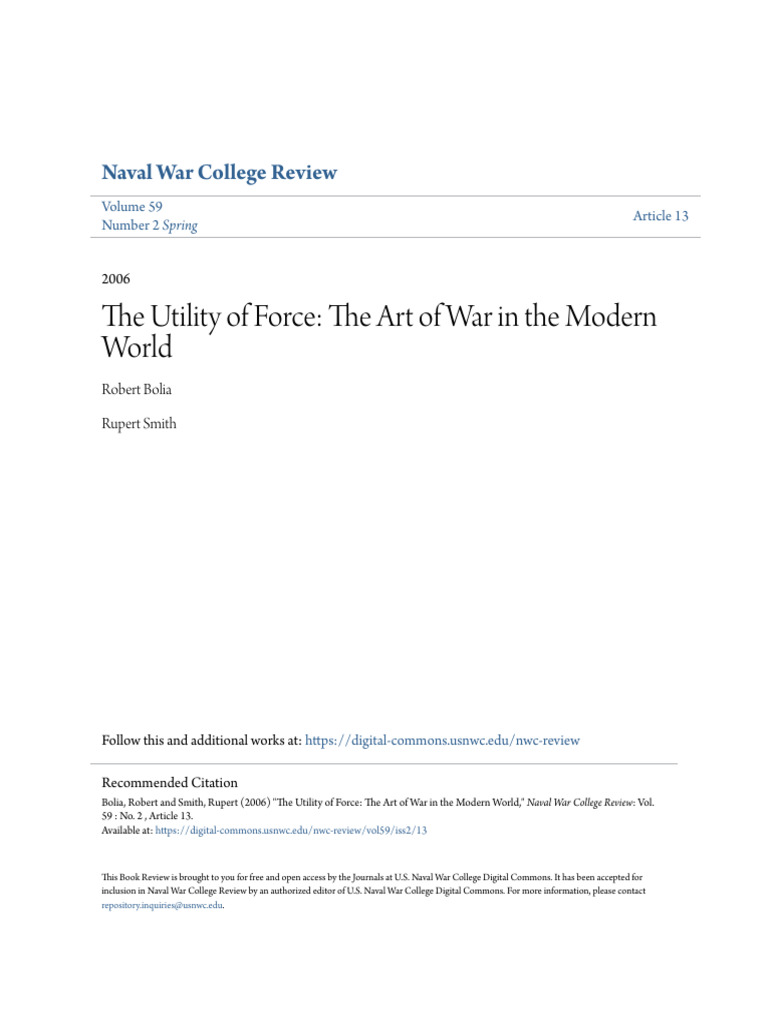 The Utility of Force - The Art of War in The Modern World | PDF ...