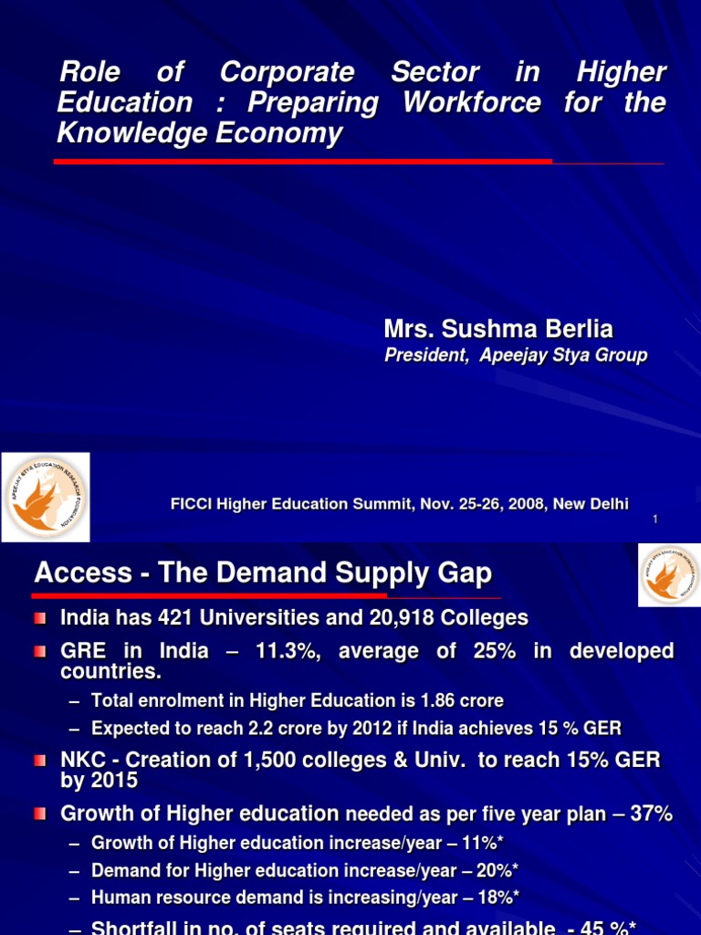 Corporate Sector's Role in Higher Education | PDF | Nonprofit ...