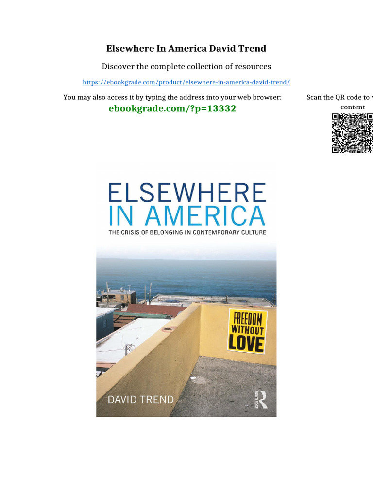 Elsewhere in America David Trend Ready to Read | PDF