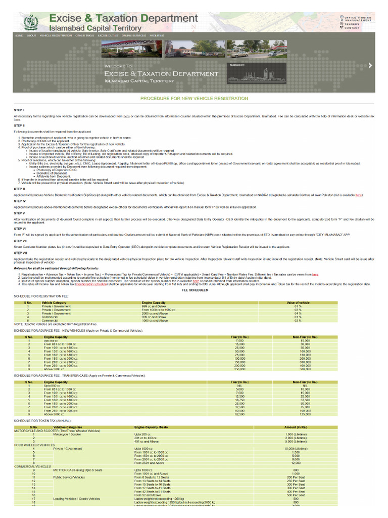 Procedure For New Vehicle Registration | PDF