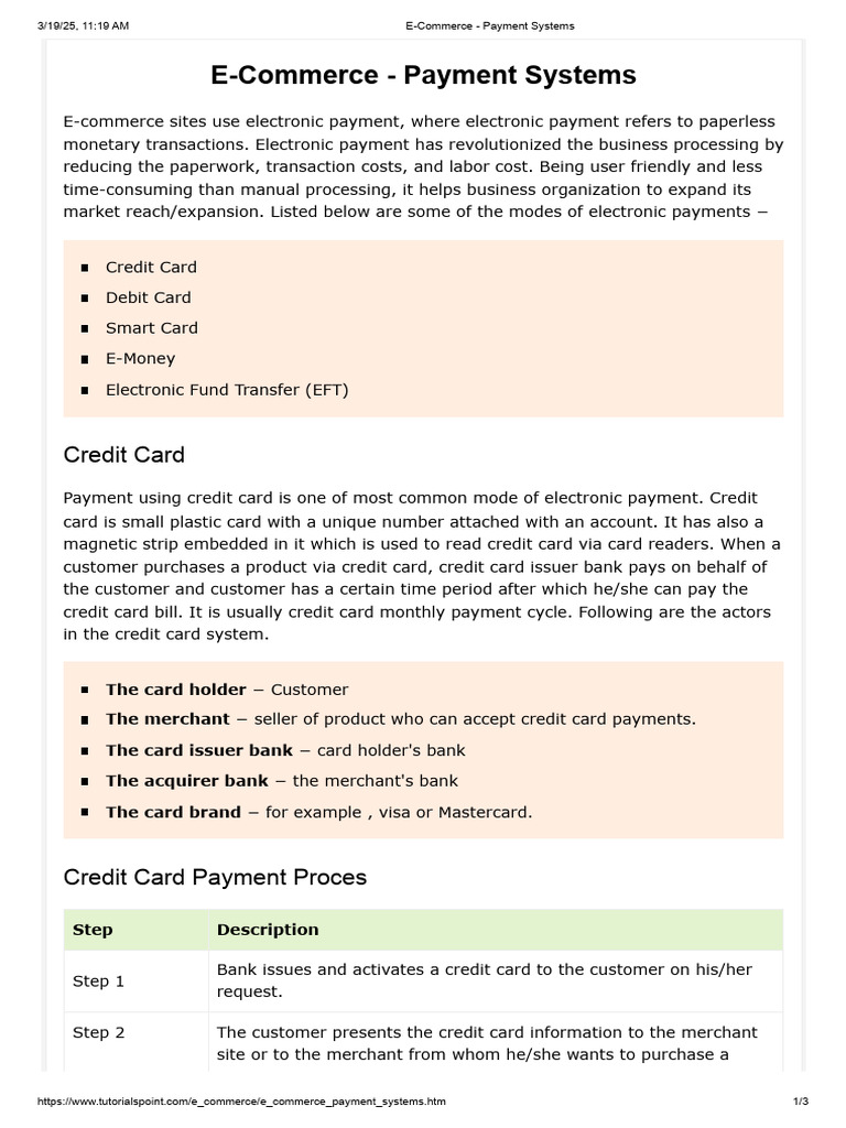 E-Commerce - Payment Systems | PDF | Credit Card | Debit Card
