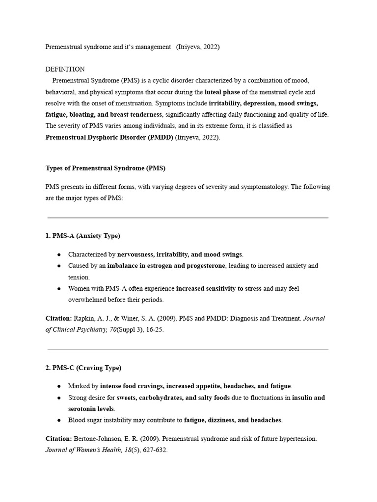 PMS, PDD | PDF | Premenstrual Syndrome | Mental Disorder