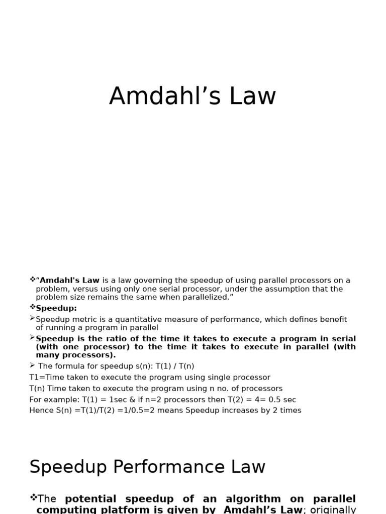 Amdahl's Law | PDF