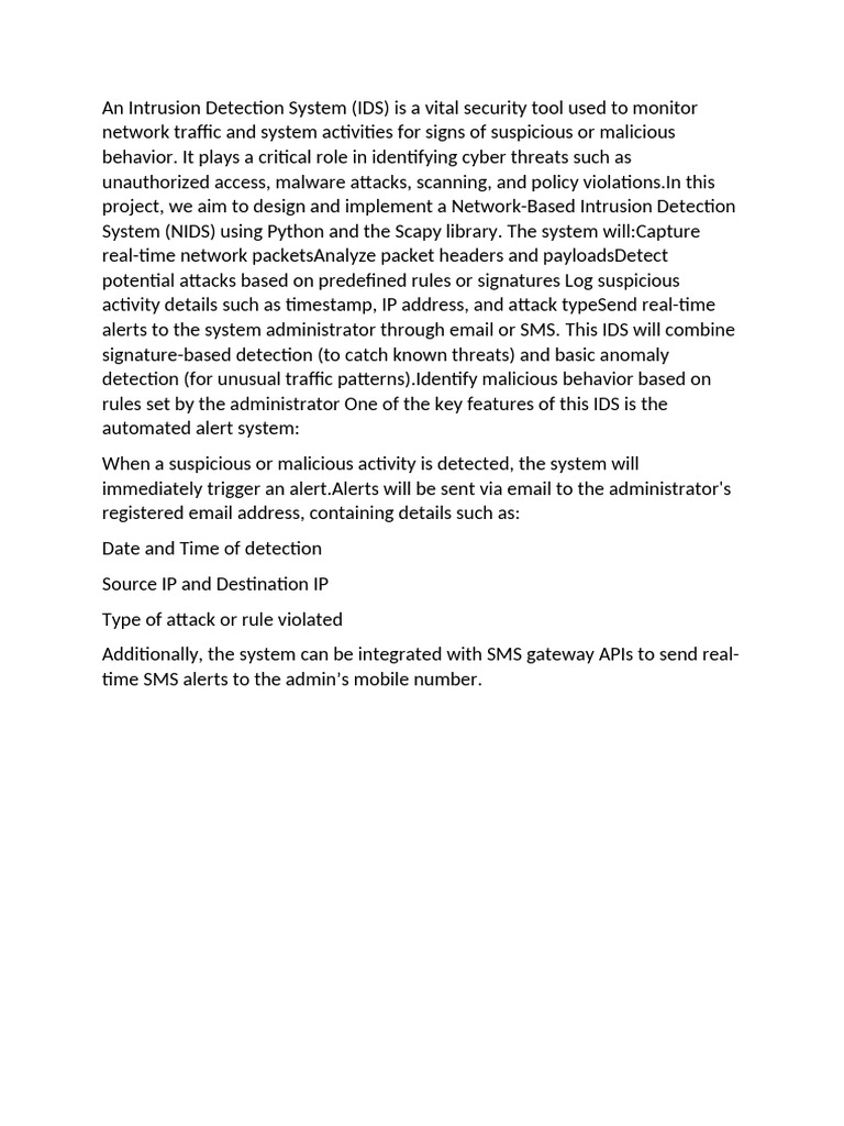 Intrusion Detection System | PDF