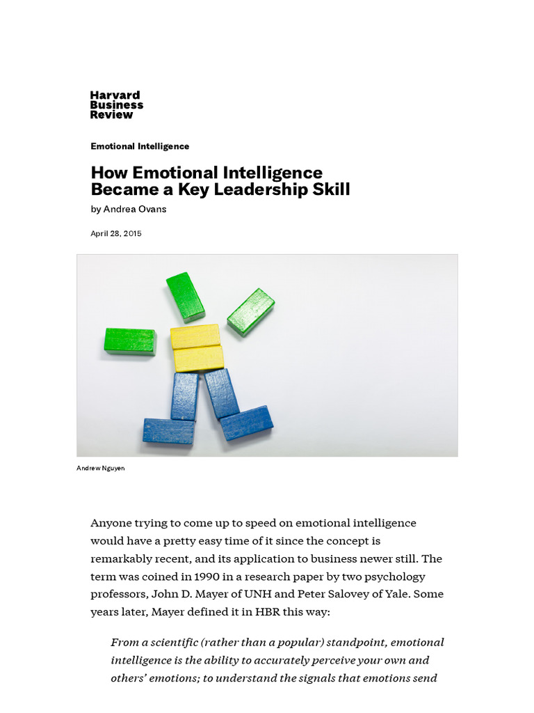 How Emotional Intelligence Became A Key Leadership Skill | PDF ...