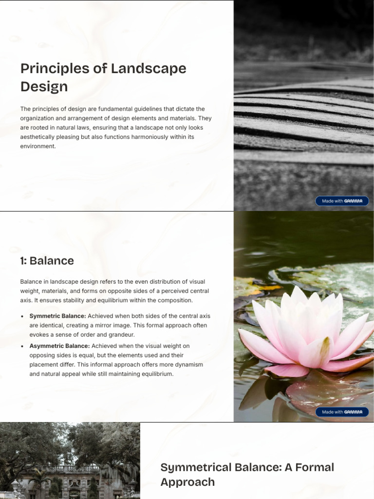 Principles of Landscape Design | PDF | Symmetry | Composition (Visual Arts)
