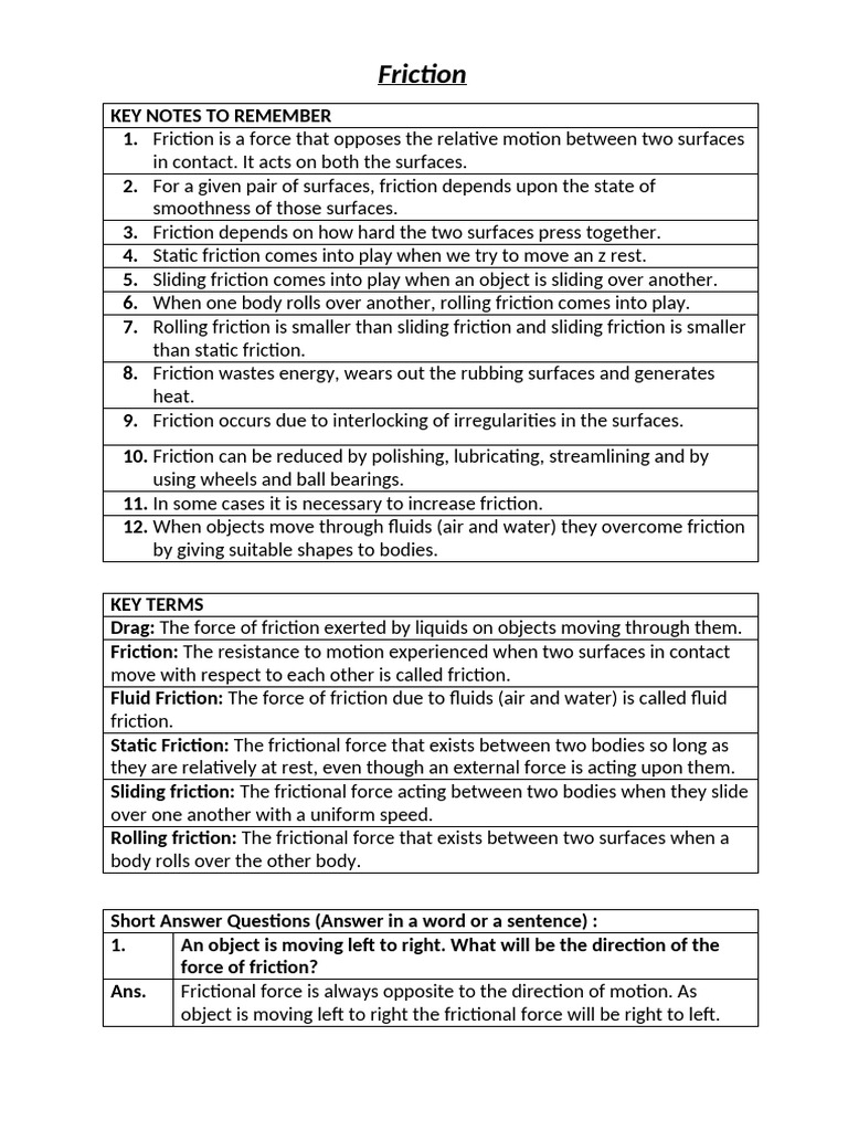 Phy.2. Friction | PDF | Friction | Physical Phenomena