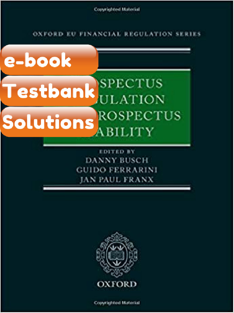 eBook & Testbank Prospectus Regulation and Prospectus Liability by ...