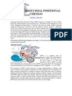 Benign Paroxysmal Positional Vertigo