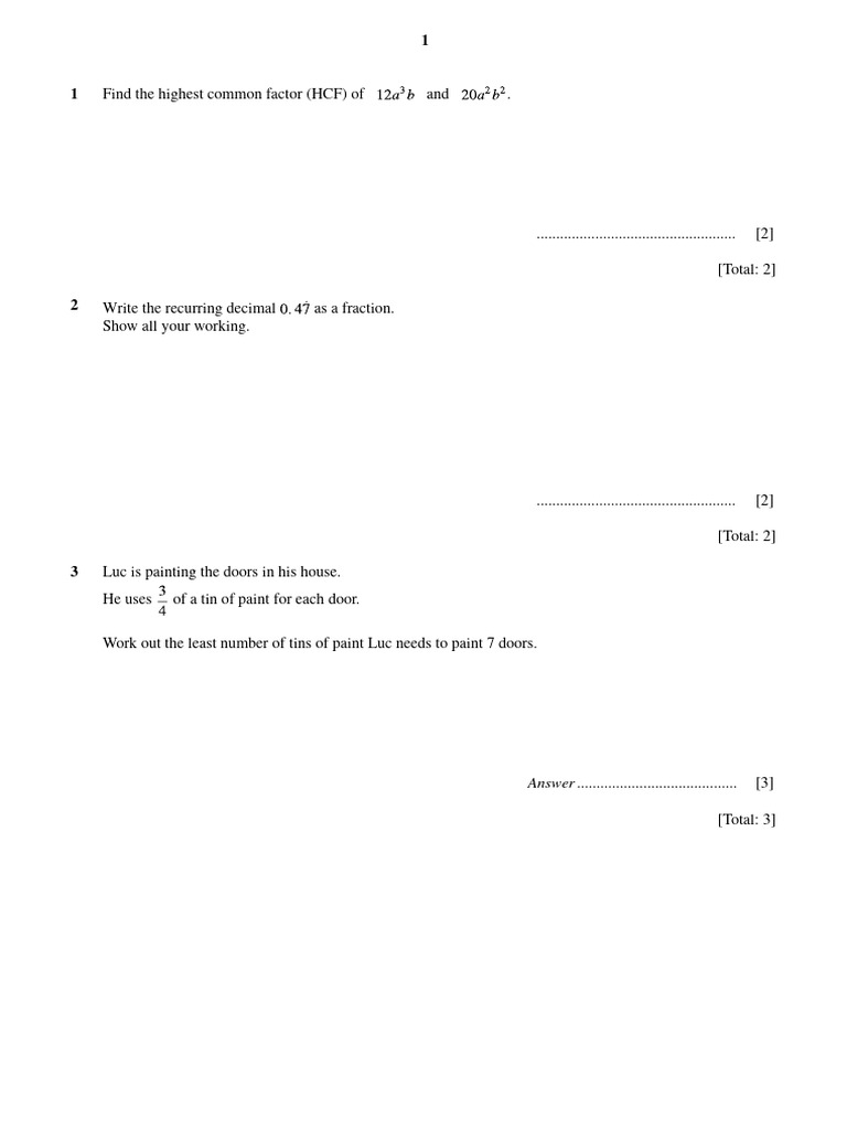 Numbers Test 1 | PDF | Mathematical Concepts | Mathematical Objects