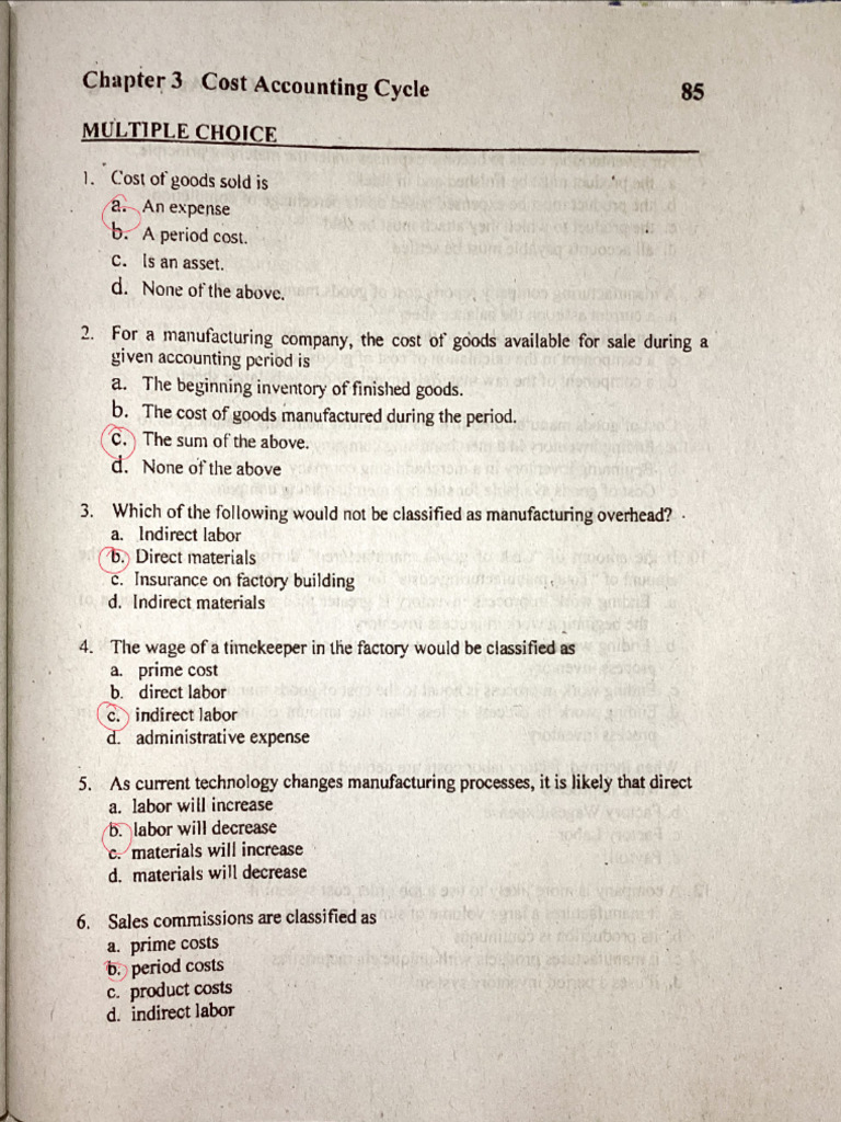 Chapter 3 MCQs | PDF