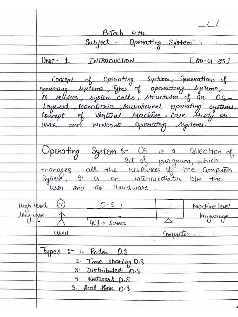UNIT-1 Operation System | PDF