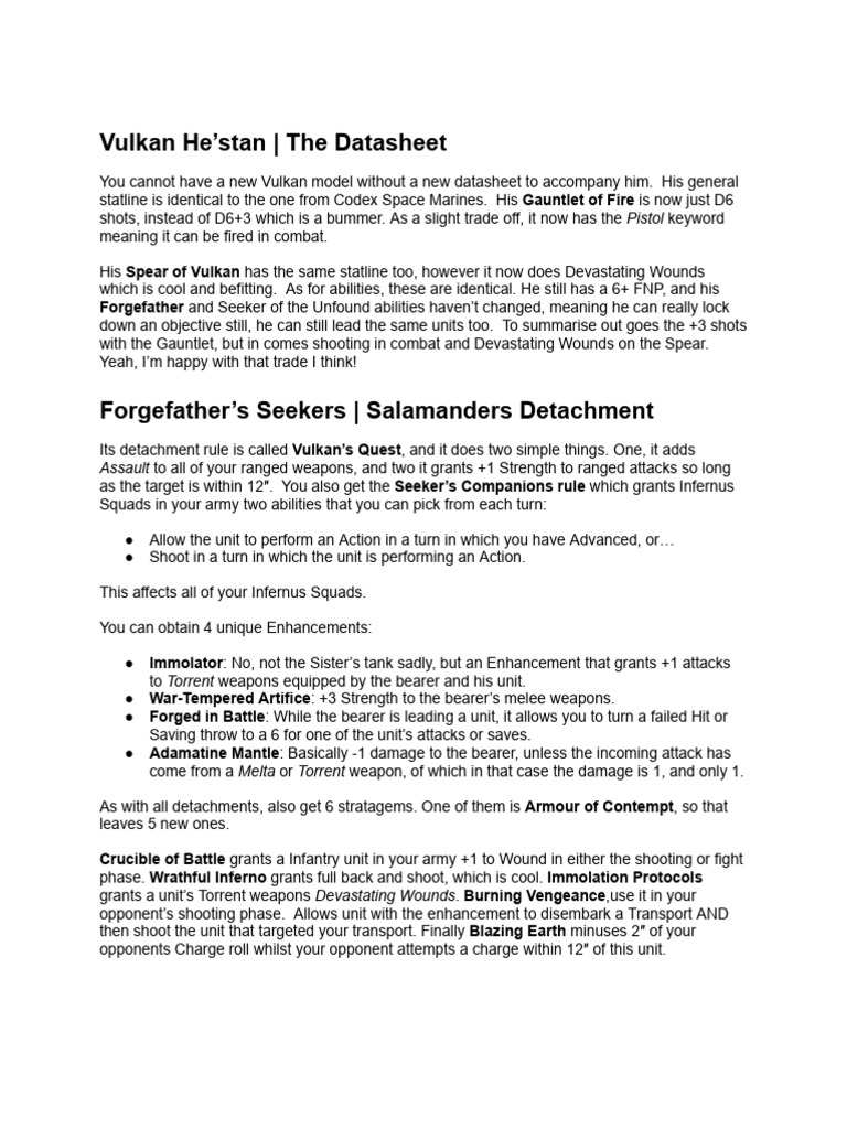 Vulkan He'stan The Datasheet | PDF | Combat | Warfare