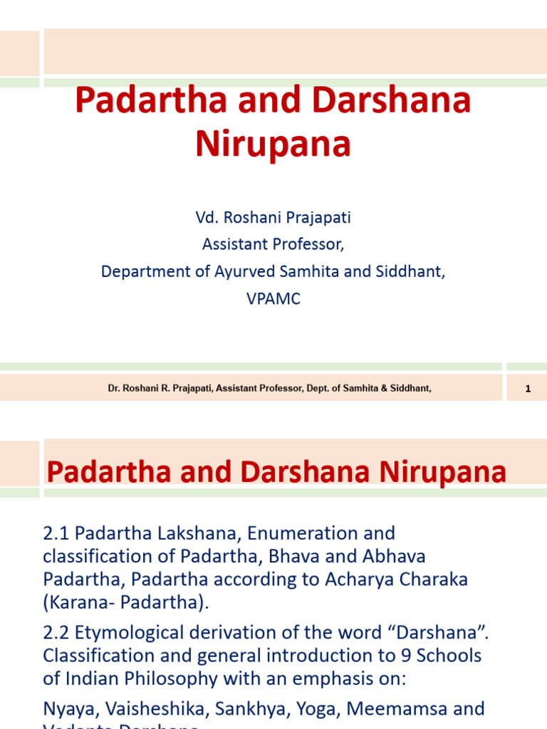 1 - 2 Padartha and Darshana Nirupan | PDF | Hindu Philosophy | Ayurveda