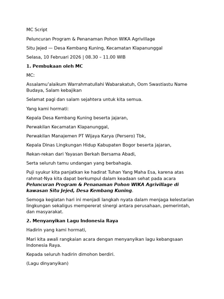 MC Script Agrivillage | PDF