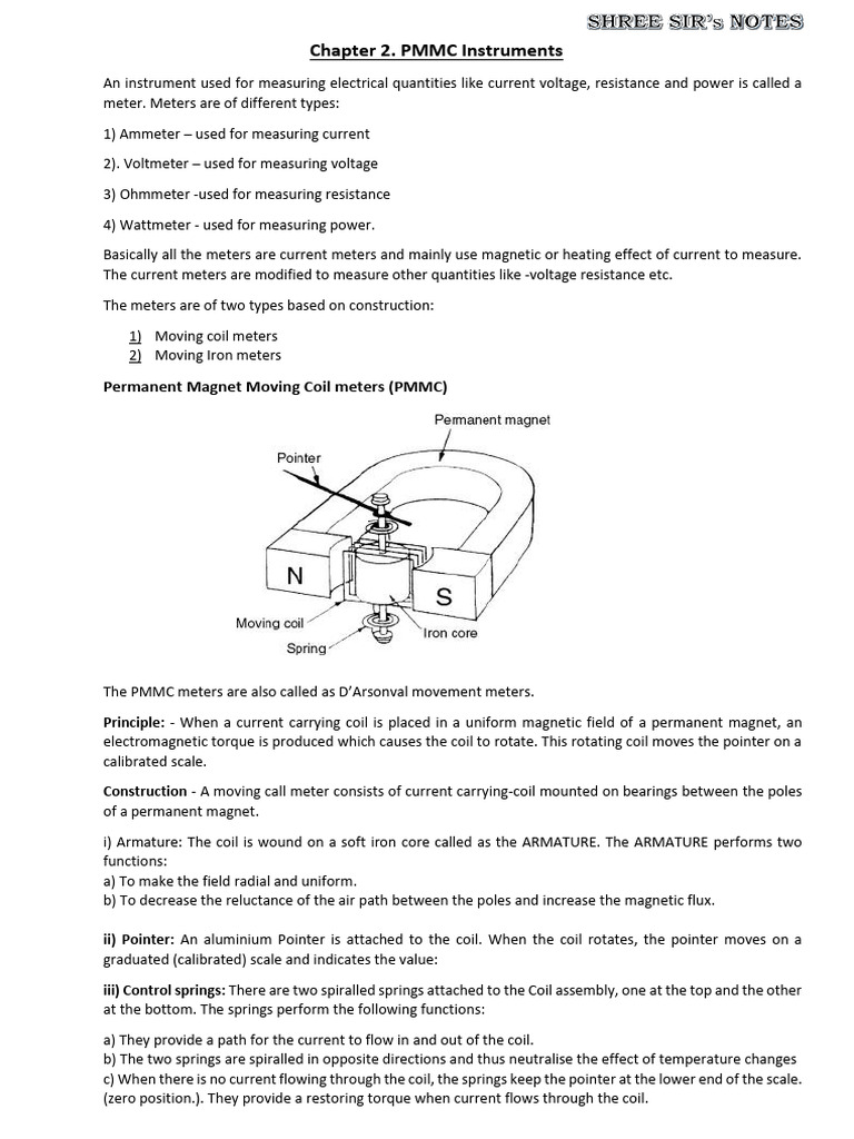 PMMC Instruments3 | PDF | Voltage | Electrical Resistance And Conductance
