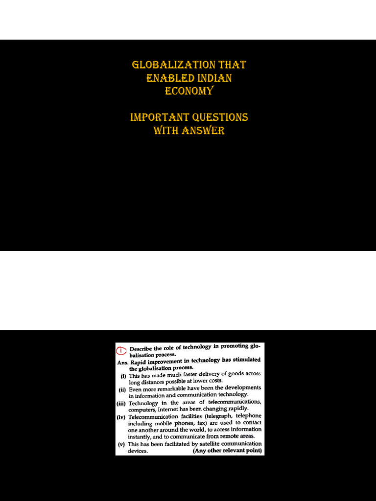 Globalization Important Questions | PDF
